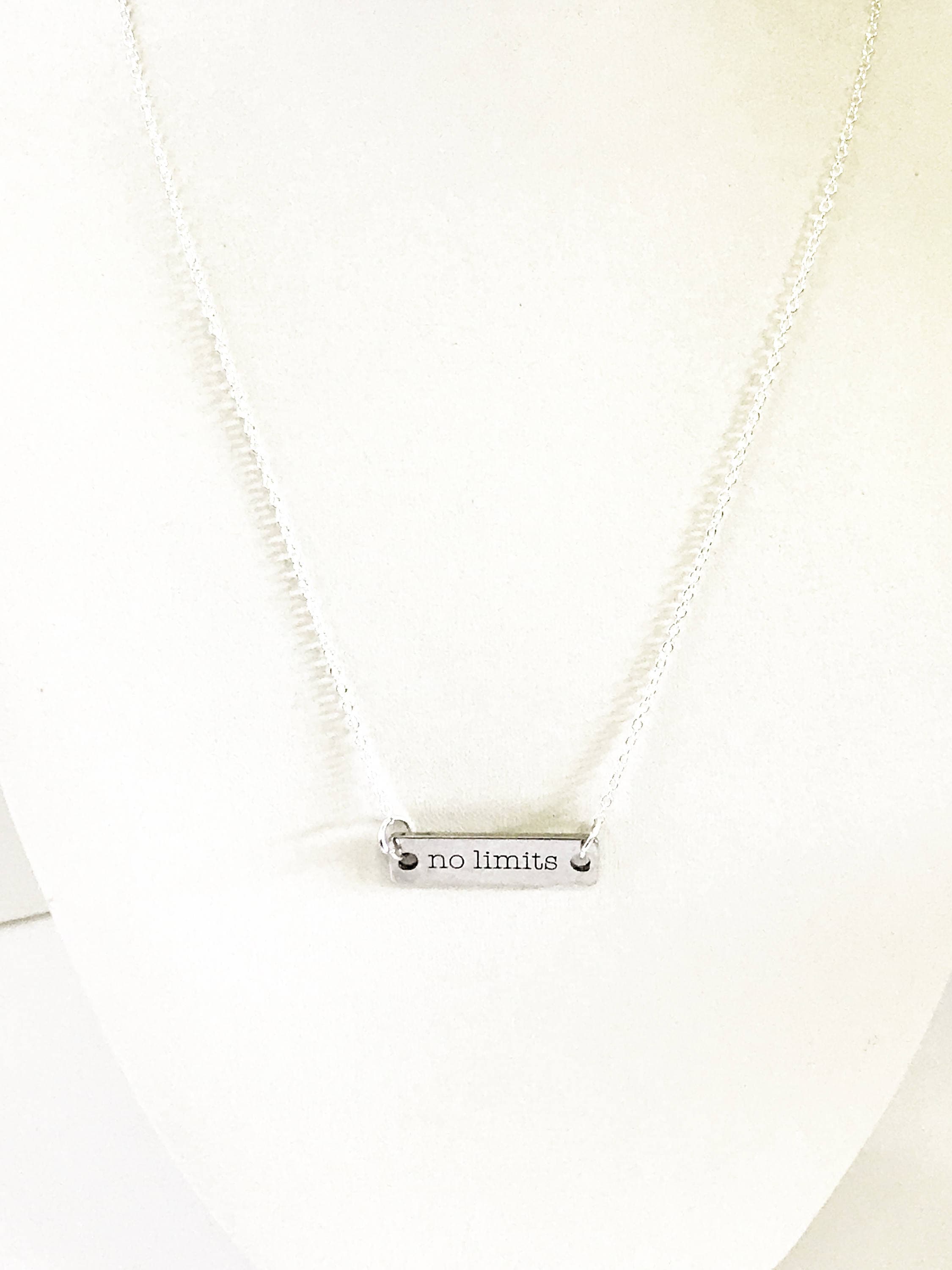 No Limits Connector Bar Necklace, Gift for Daughter, Motivational Jewelry For Her, Achievement Inspirational Necklace Jewelry Gift For Wife
