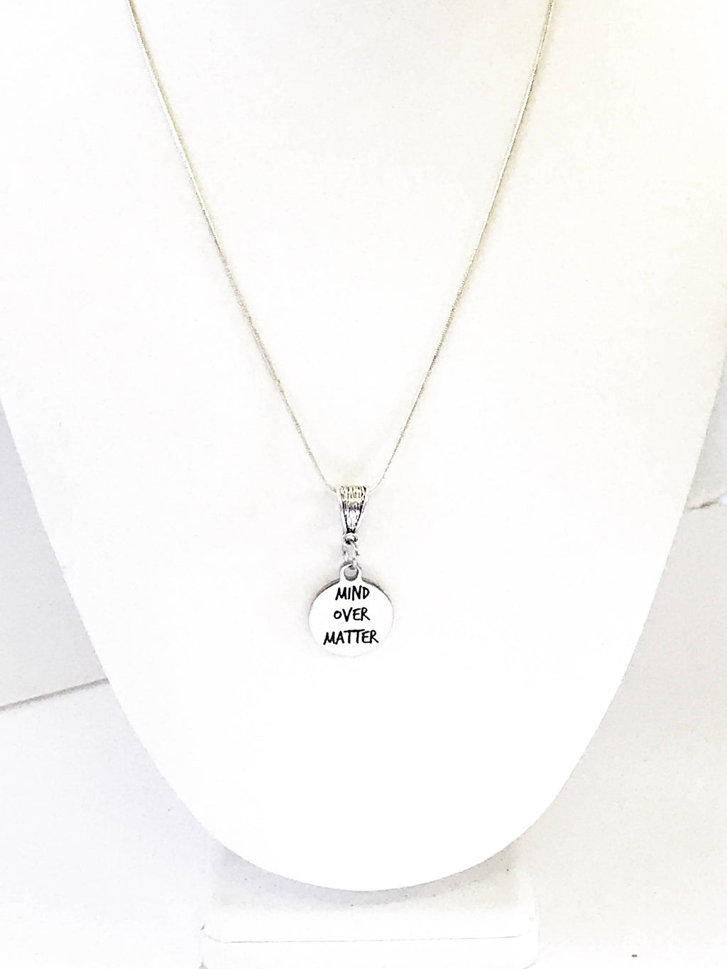 Mind Over Matter SS Engraved Pendant Necklace, Encouragement Jewelry Gift For Her, Motivational Jewelry For Daughter, Inspirational Jewelry