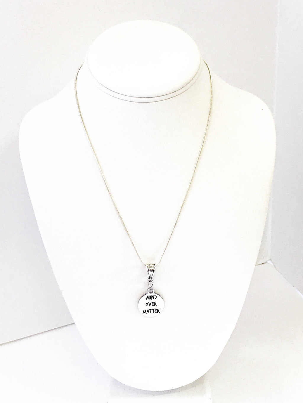 Mind Over Matter SS Engraved Pendant Necklace, Encouragement Jewelry Gift For Her, Motivational Jewelry For Daughter, Inspirational Jewelry